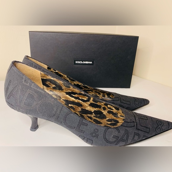 Dolce & Gabbana Black Heels with Leopard Interior size 39.5EU/USA 9.5M! - Picture 2 of 10